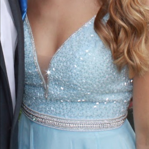***SOLD*** Sherri Hill pale blue beaded prom dress - Picture 6 of 6